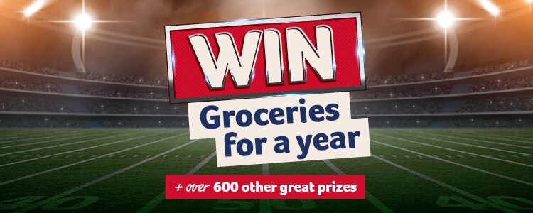 Win groceries for a year - + over 600 other great prizes